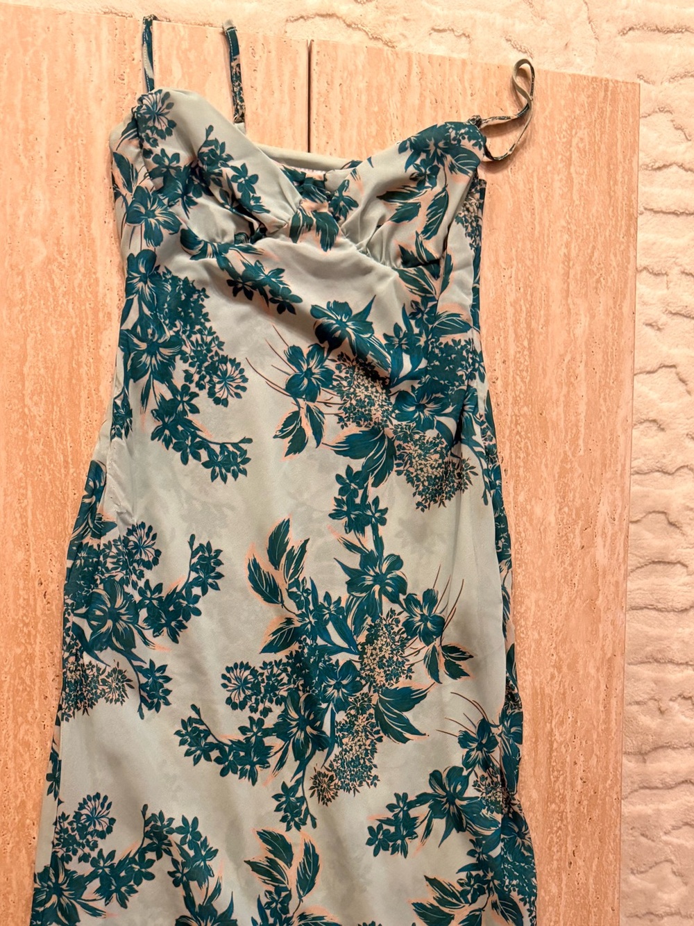 Peppermayo Aqua & Teal Floral Strapless Midi Dress - Picture 4 of 4